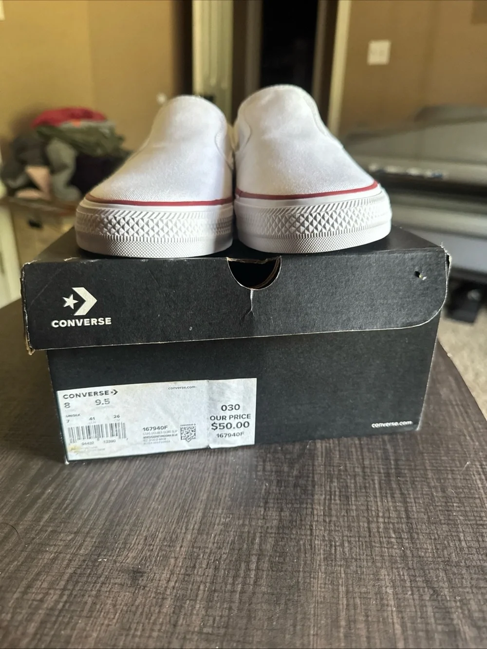 Converse CTAS Double Gore Slip Men/Women Slip On White 167940F M8- W9.5 In Box